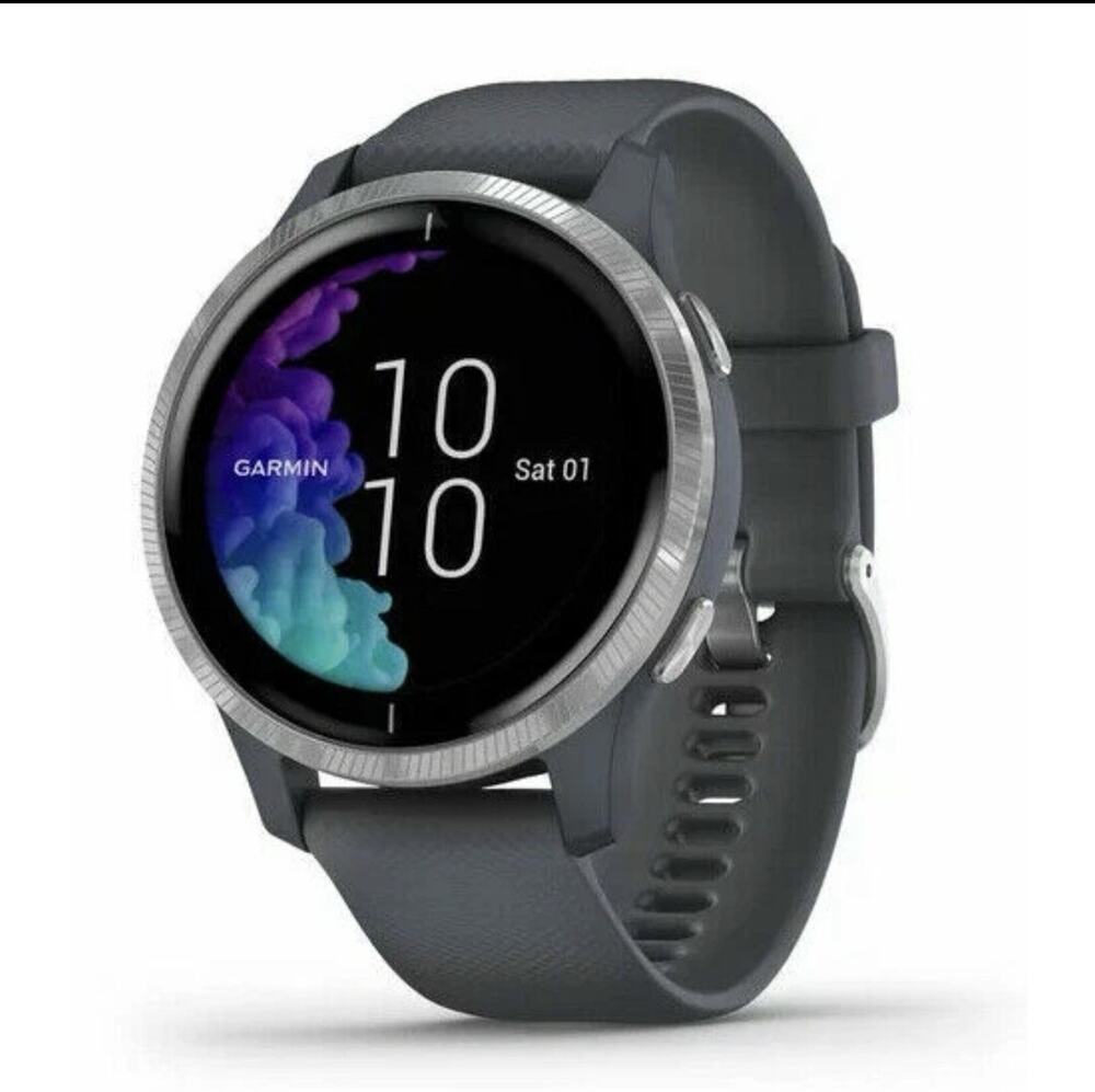 Garmin Venu GPS Smartwatch Running Fitness Watch w/ Charger & Band – Excellent